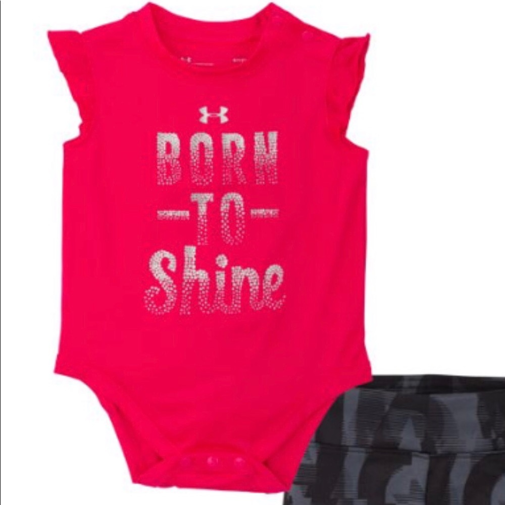 Hot Pink Under Armour Baby Girl Onesie